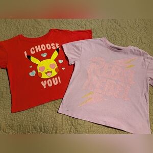 Red Pikachu Graphic Tee and Pink Rebel Tee